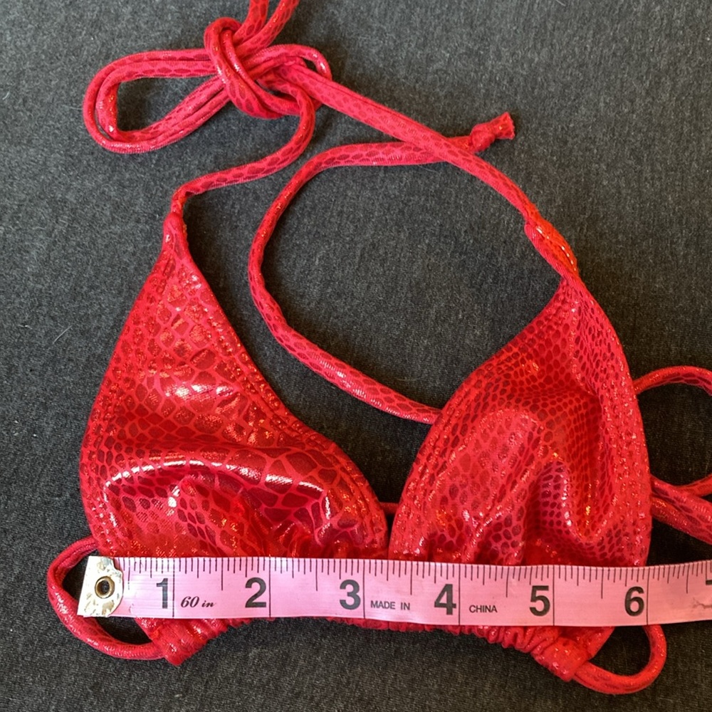 Itty Bitty Xxs Tiny Sexy Red String Bikini Top Or… - image 4
